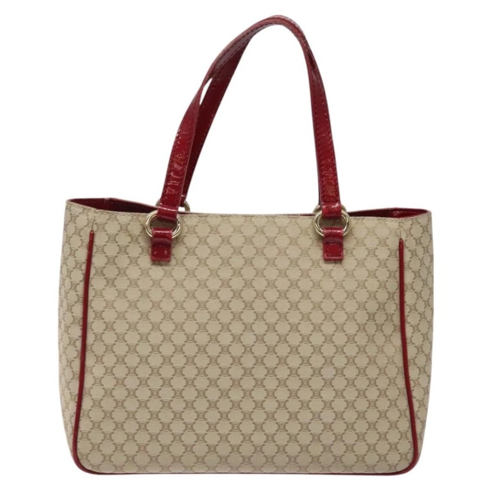 Celine Cream and Red Tote Bag with Elegant Design - Picture 3 of 16